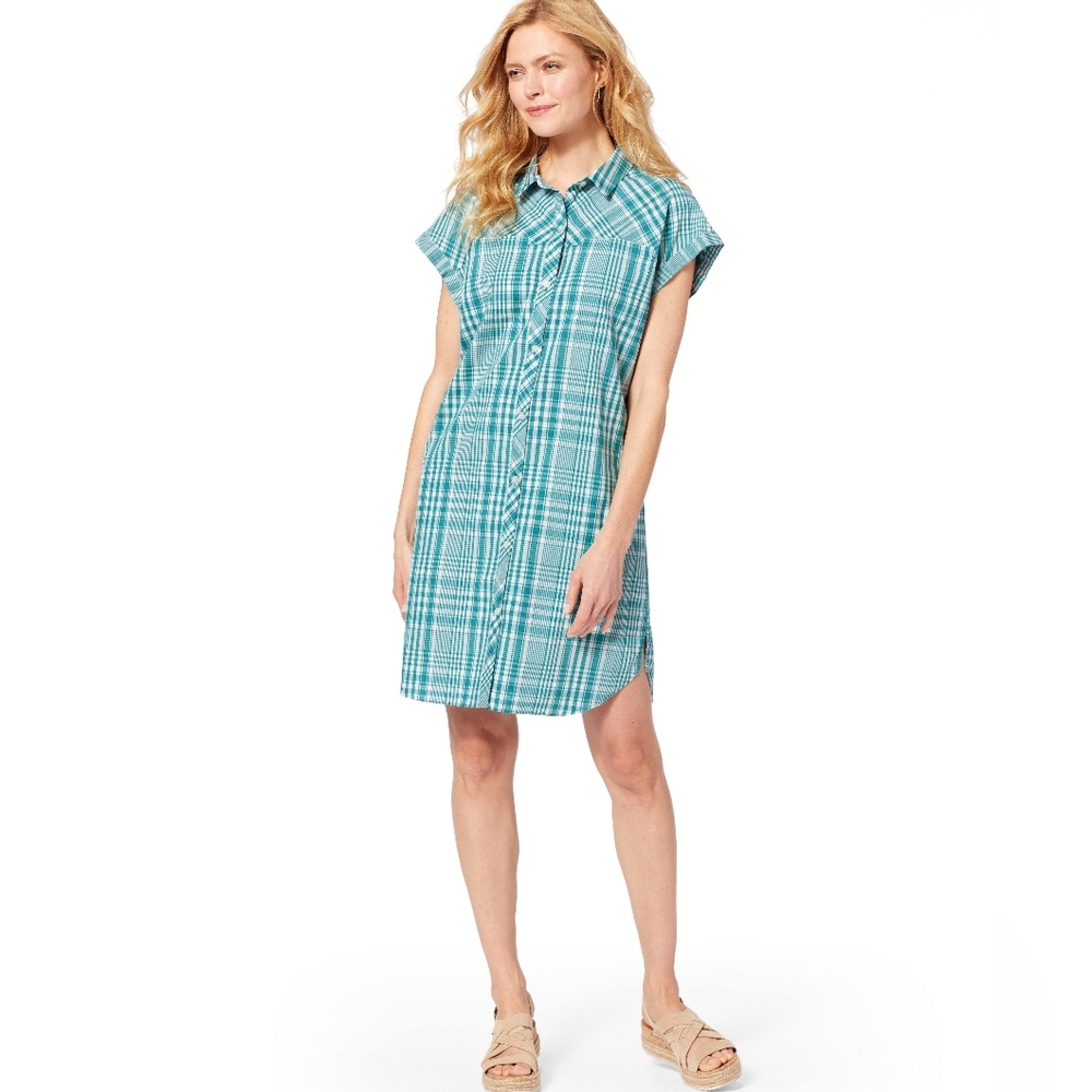 Pendleton Plaid Button Shirt Dress Small Green New
